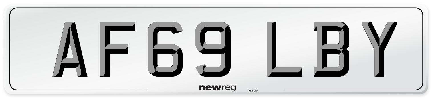 AF69 LBY Number Plate from New Reg